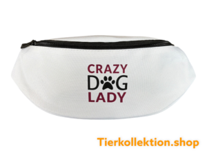 Belt Bag Bauchtasche weiss crazy dog lady